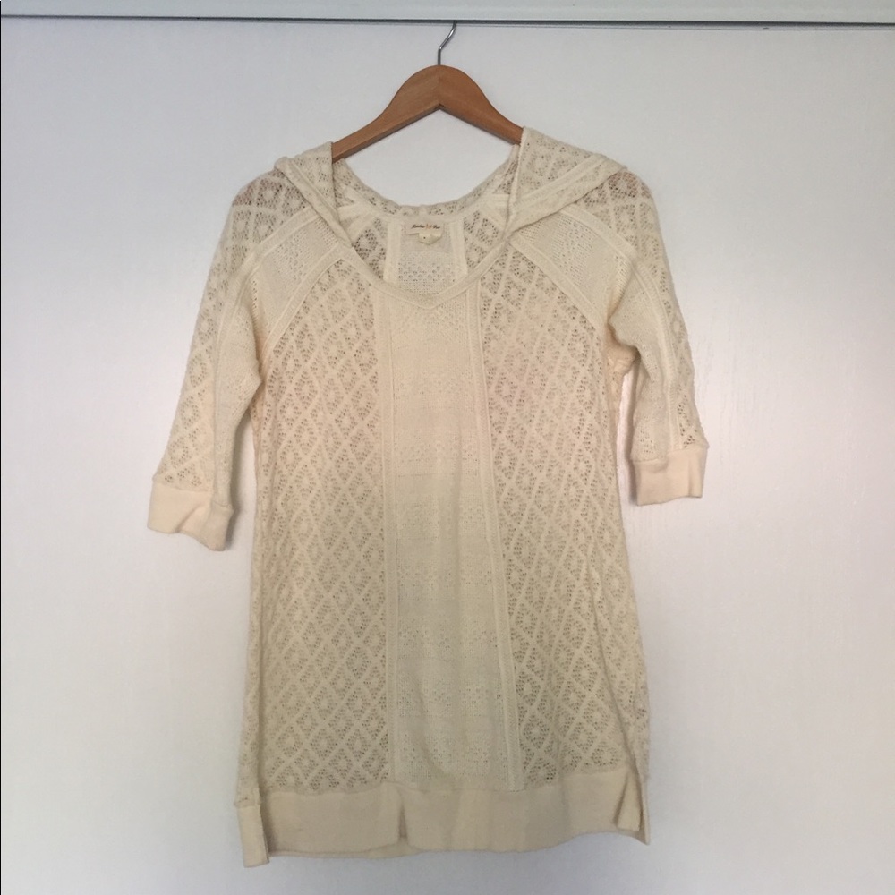 Anthropologie Meadow Rue crochet-style sweater